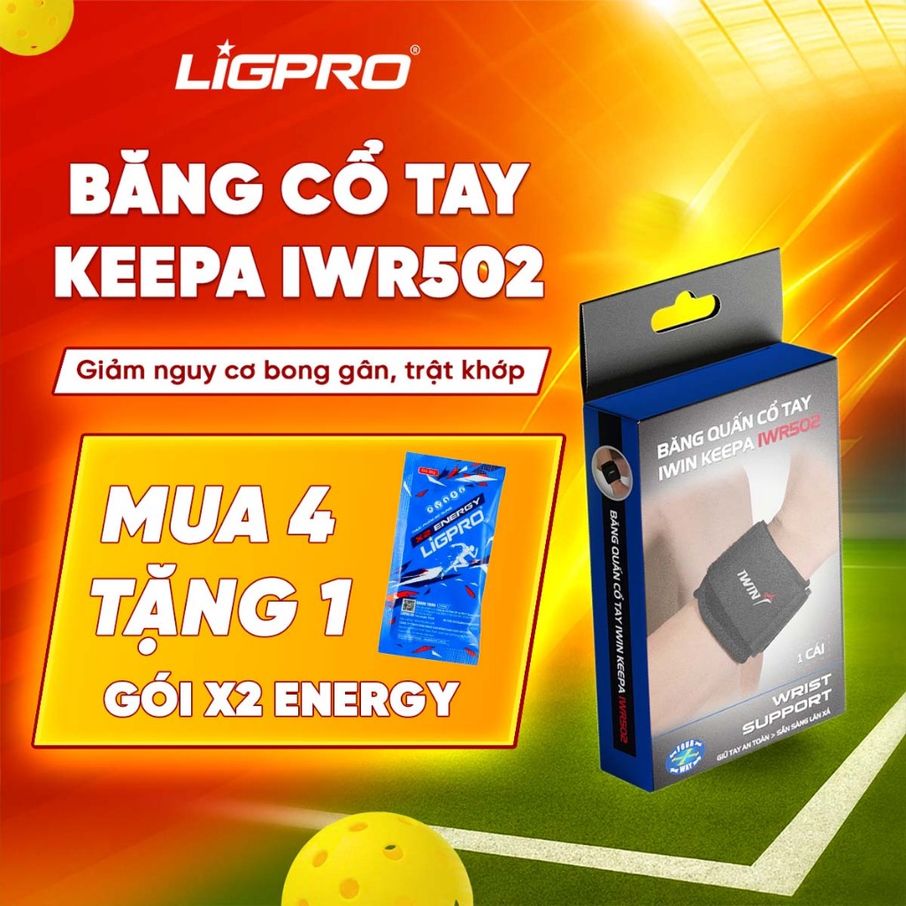 Băng Cổ Tay Thể Thao IWIN Keepa IWR502 Bảo Vệ Cổ Tay Hạn Chế Chấn Thương Tập Gym Cầu Lông Pickleball
