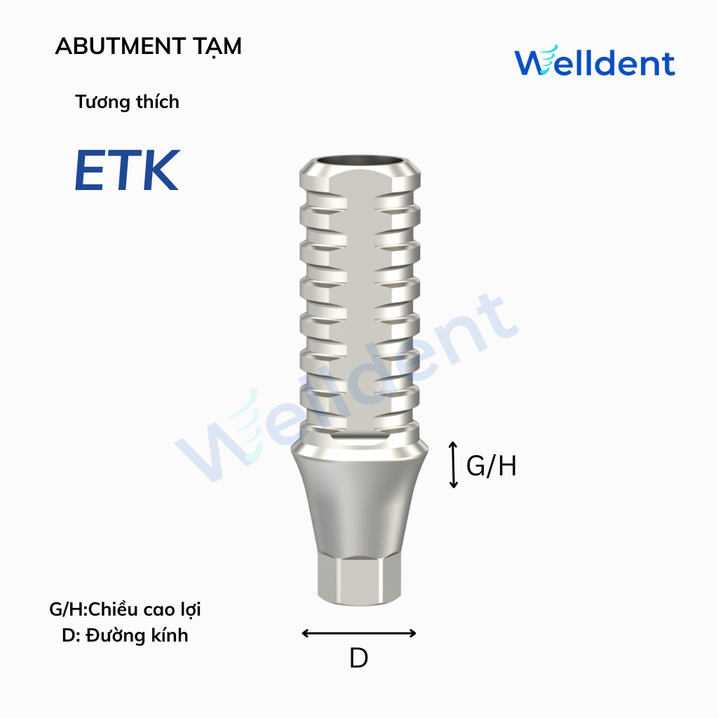 Abutment làm răng tạm  – Tương thích với ETK Implant System