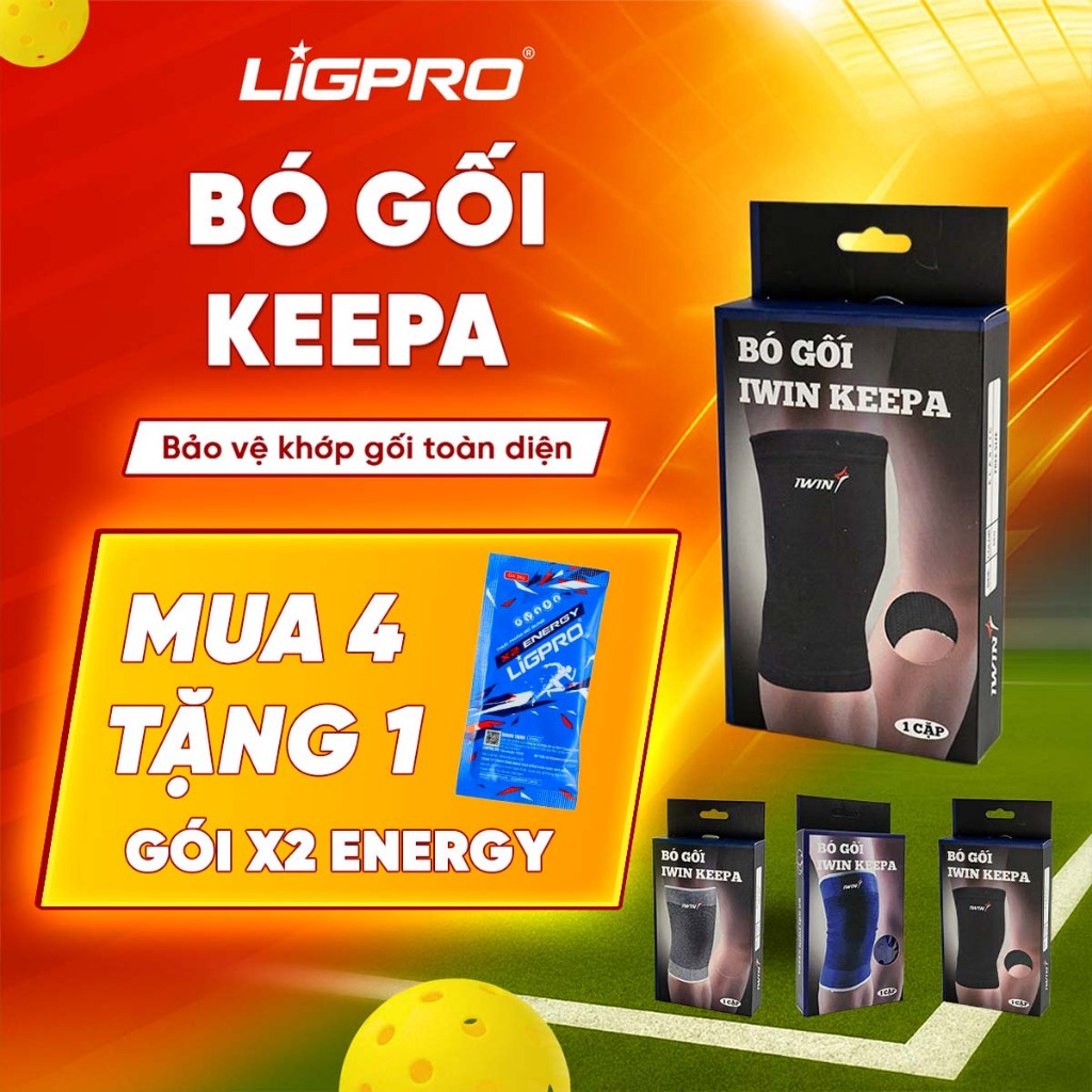 Bó Gối Thể Thao iWin Keepa IKN101 Bảo Vệ Khớp Gối Tập Gym Bóng Chuyền, Cầu Lông Chạy Bộ, Pickleball