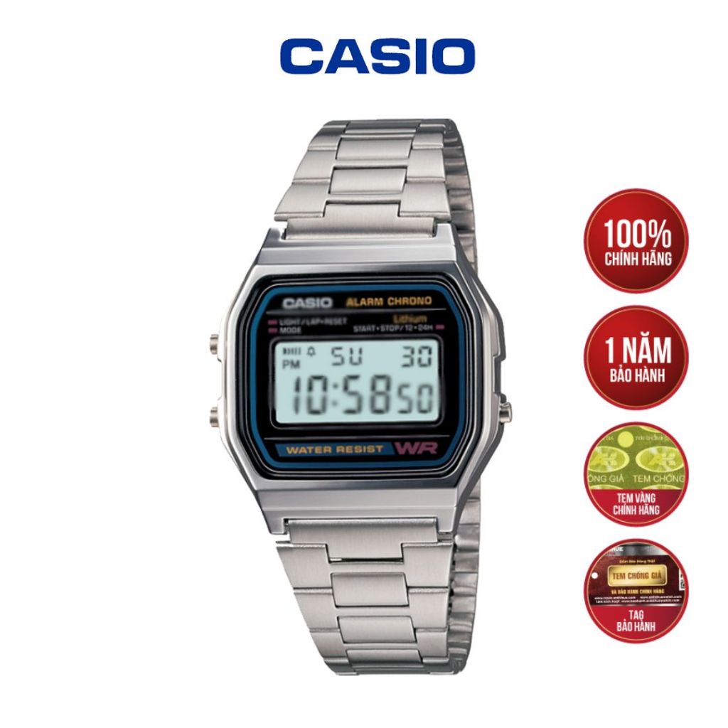 Đồng hồ Casio Nữ Vintage A158WA-1DF - Hàng Chính Hãng