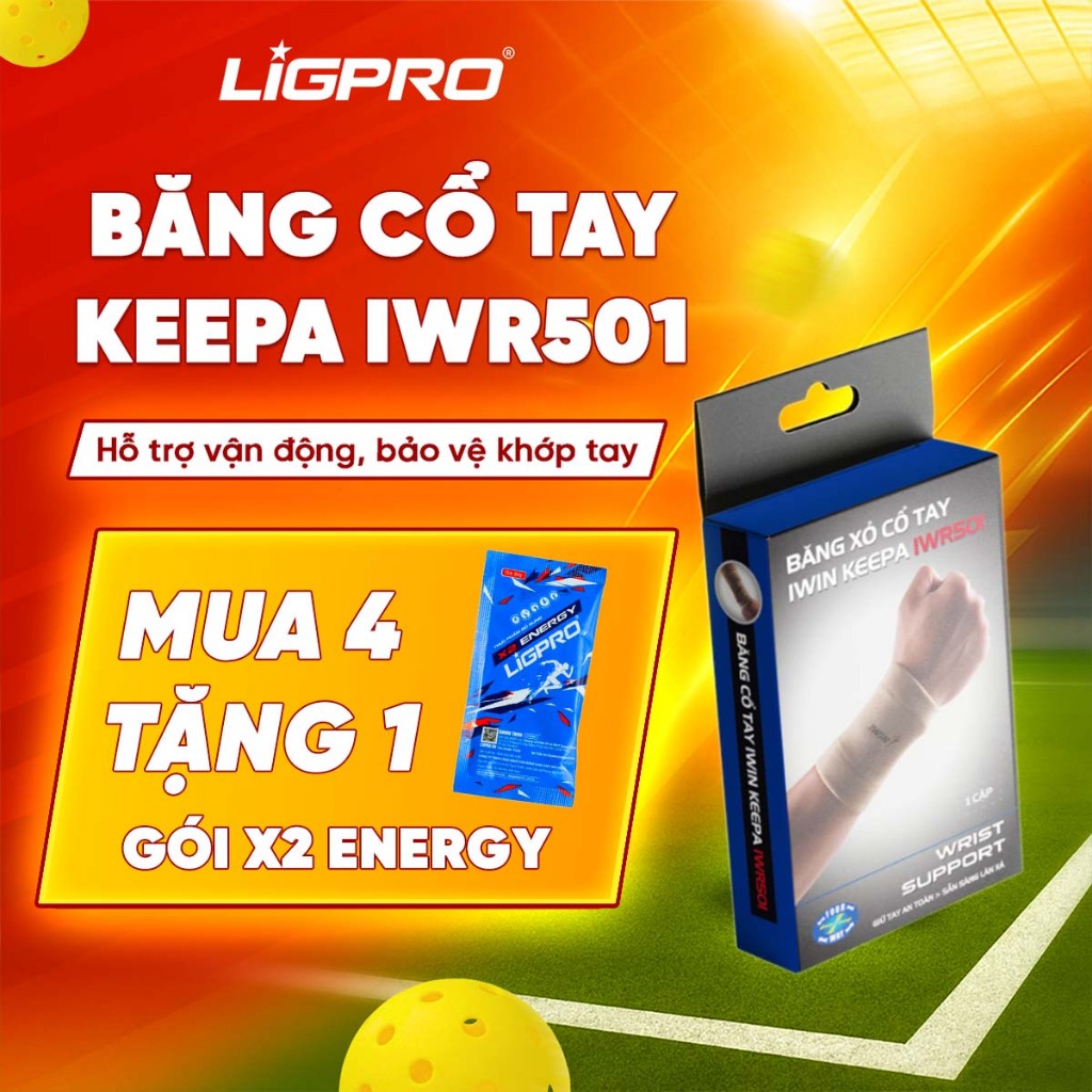 Băng cổ tay thể thao iWin Keepa IWR501 Hỗ trợ cổ tay co giãn tốt khi chơi gym cầu lông pickleball