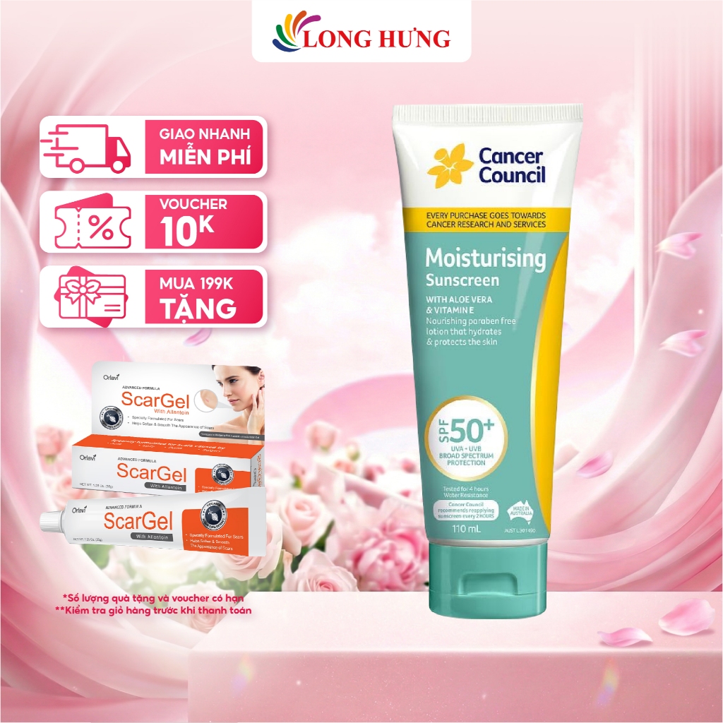 Kem chống nắng khóa ẩm Cancer Council Moisturising Sunscreen SPF50+ - 110ml