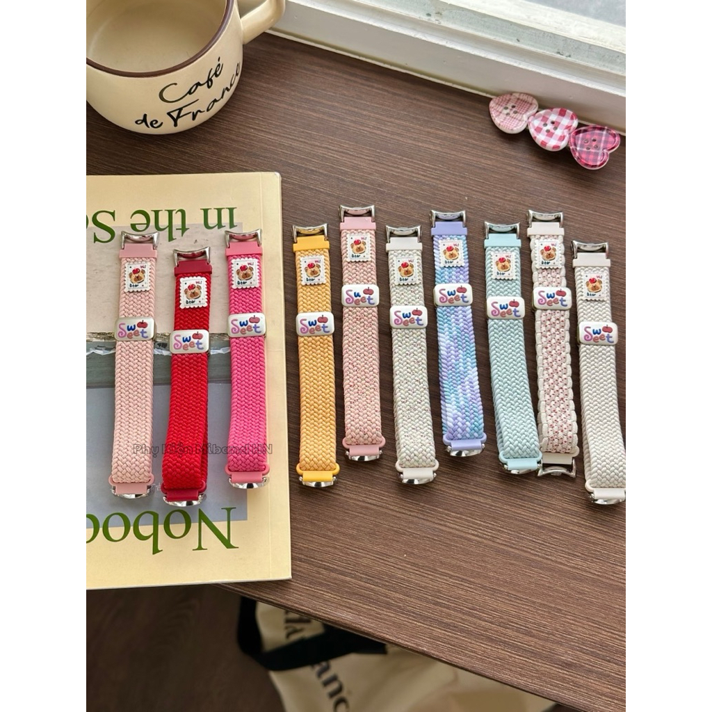 Dây Nylon bện Capybara cho dây Miband 10 vòng đeo tay Miband 10 dễ thương