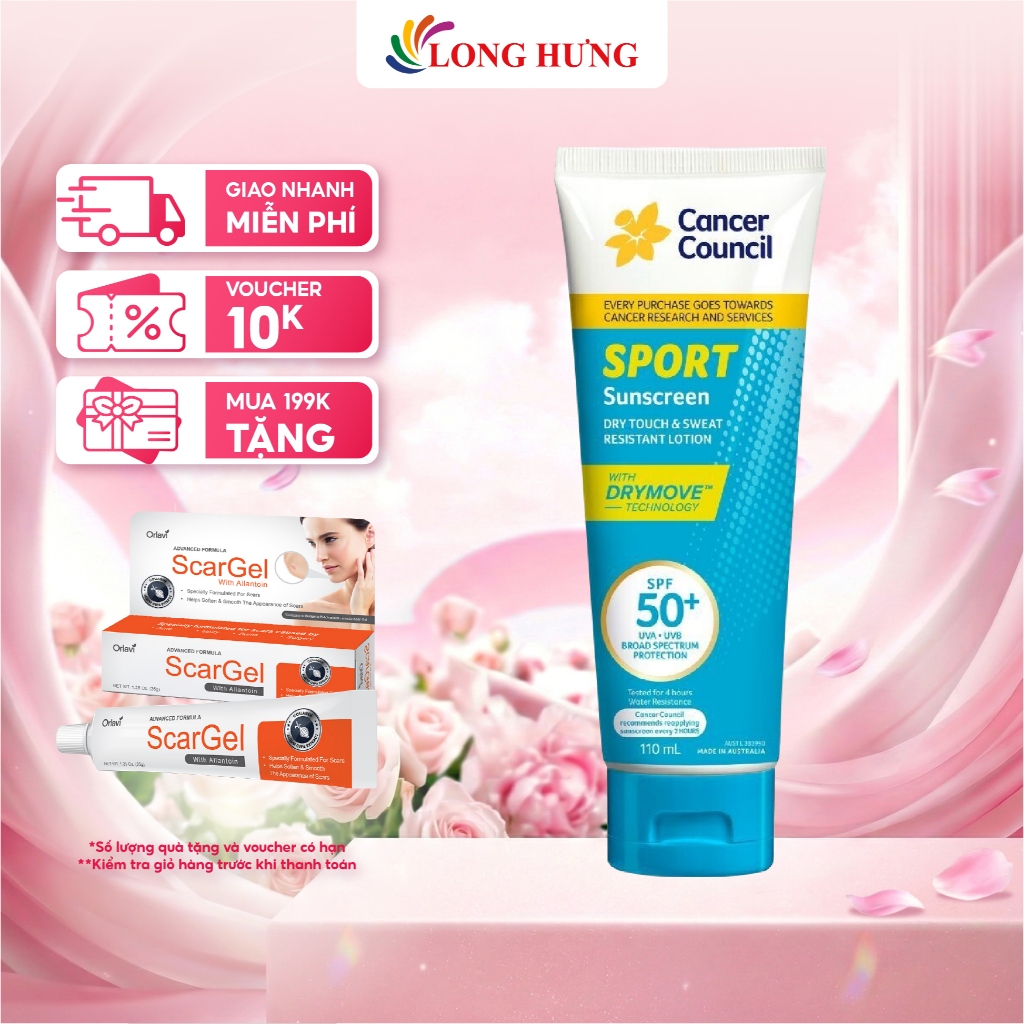 Kem chống nắng dành cho hoạt động thể thao Cancer Council Sport Sunscreen SPF50+ (35ml/110ml)