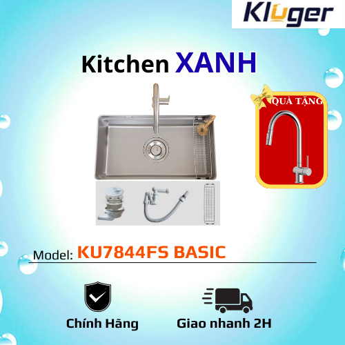 Chậu rửa Kluger KU7844FS Basic/ Sử dụng công nghệ ép khuôn liền khối Seamless Technology