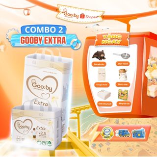 [Kèm quà] Combo 2 bịch Tã/bỉm dán Gooby mềm mại, siêu thấm hút size NB/S/M cho bé từ 4kg - 14kg
