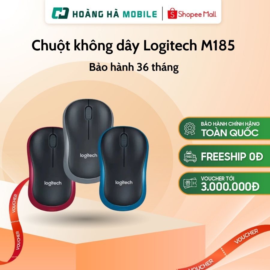Chuột không dây Logitech M185 Wireless - Chính hãng