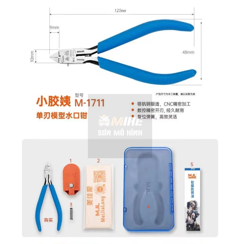 Kềm cắt mô hình MJL M-1711 1 lưỡi – Kìm cắt nhựa Gundam cắt ngọt, sắc bén, chuyên dụng lắp ráp mike 