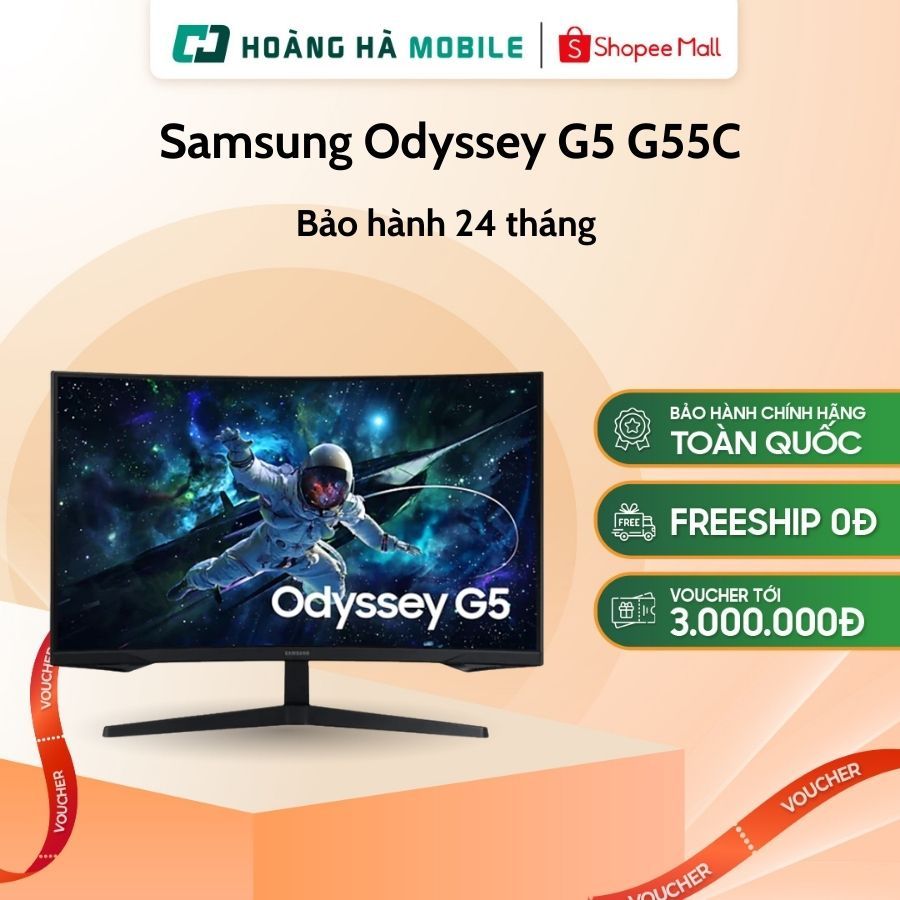 Màn hình Samsung Odyssey G5 G55C LS32CG552EEXXV (32 inch/QHD/VA/165Hz/1ms/Cong) - Chính hãng