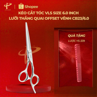 [TẶNG YS 339] Kéo cắt tóc VLS lưỡi thẳng quai offset vênh đỡ ngón cố định CB23/6.0 Bảo Hành 2 Năm- Phú Lộc Int Phân Phối