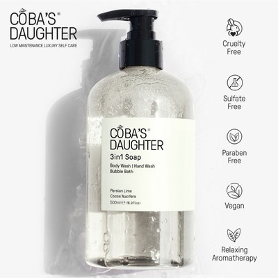 [Gift] Gel Tắm, Rửa tay, Tắm Bồn CoBa's Daughter 3in1 Bodywash, Hand Wash and Bubble Bath 500ml - Persian Lime