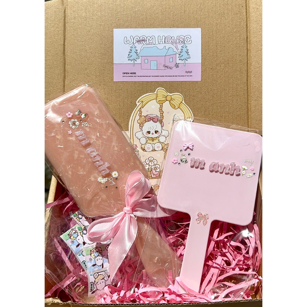 [JEM'S STORE] Combo Đôi Jem's Store: Lược Custom + Gương Custom Tên Handmade 🪞🪄