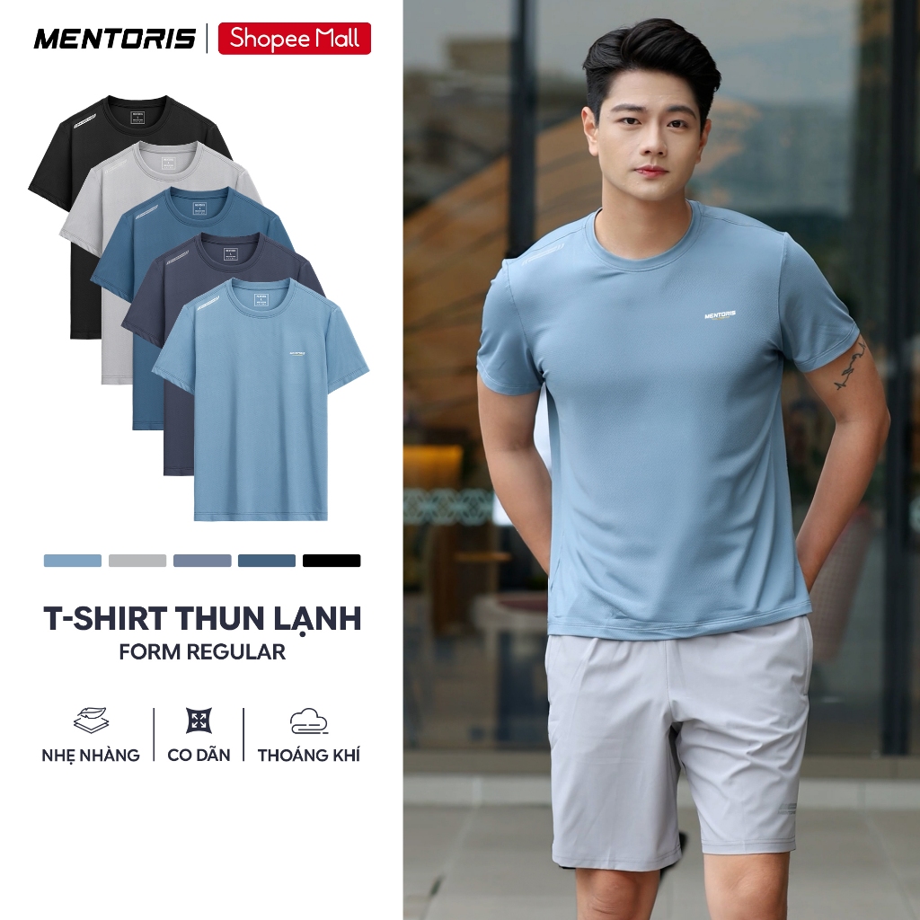 Áo thun nam Thể thao Mentoris, Chất liệu CoolFlex co giãn, thoáng khí thoải mái MTS01