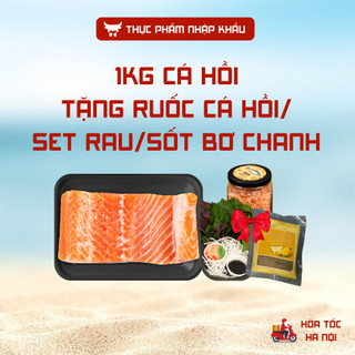 Mua 1kg Cá Hồi Nauy Tặng (1 Hộp Ruốc Cá Hồi 70gr) Hoặc (2 Set Rau Sashimi) Hoặc (2 Sốt Bơ Chanh)