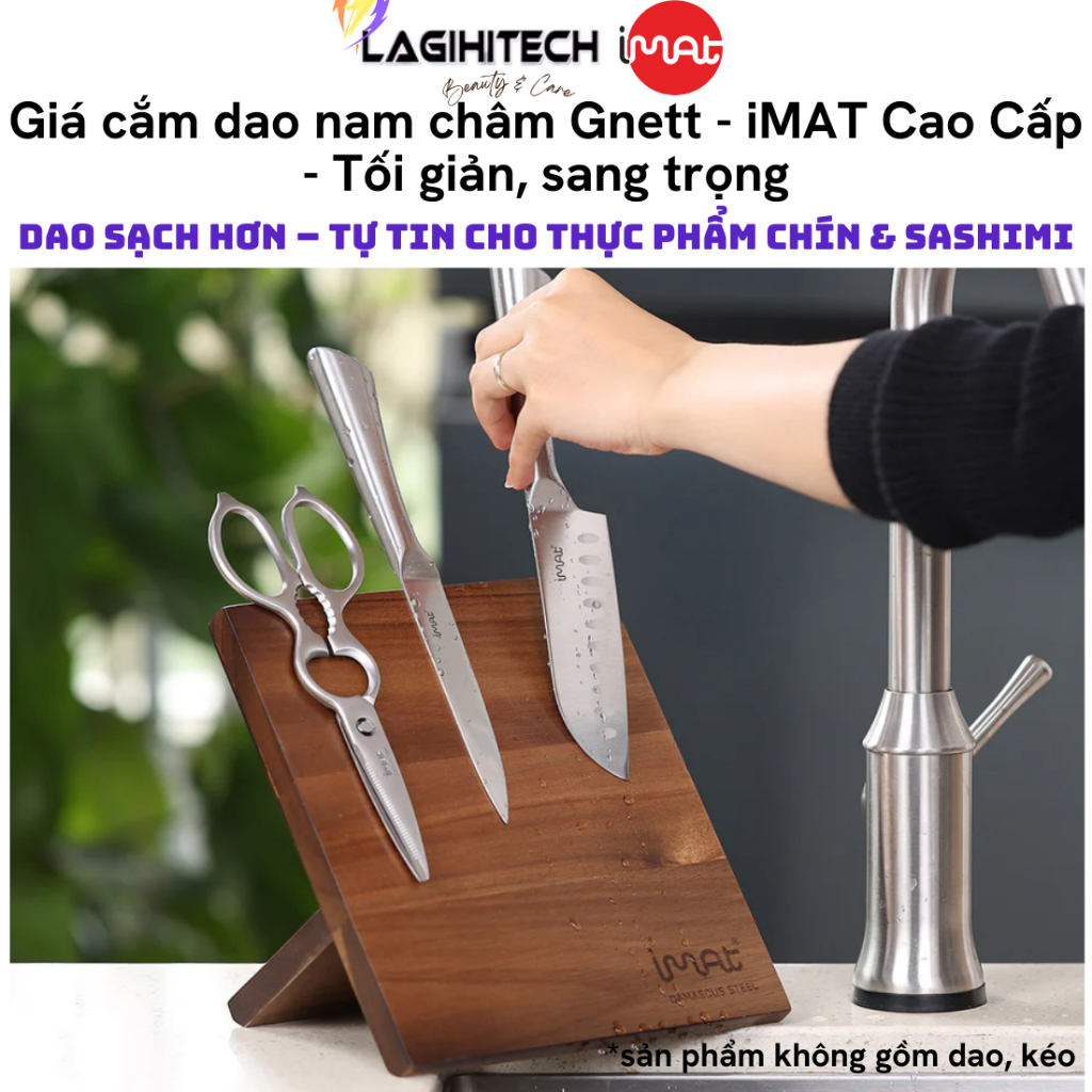 Giá cắm dao nam châm Gnett - iMAT Cao Cấp - Tối giản, sang trọng  -Hàng Chính Hãng