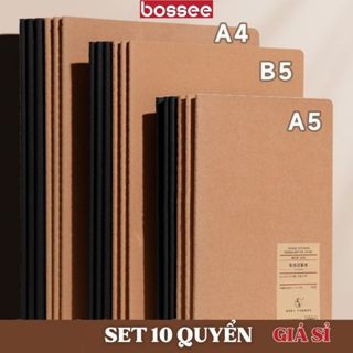 [GIÁ SỈ] SET 10 Tập Vở Học Sinh A5 B5 Gáy Khâu - Sổ Tay Ghi Chú Giấy Chống Lóa 80gsm Kẻ Ngang/ Caro/ Không Kẻ _ Bositu
