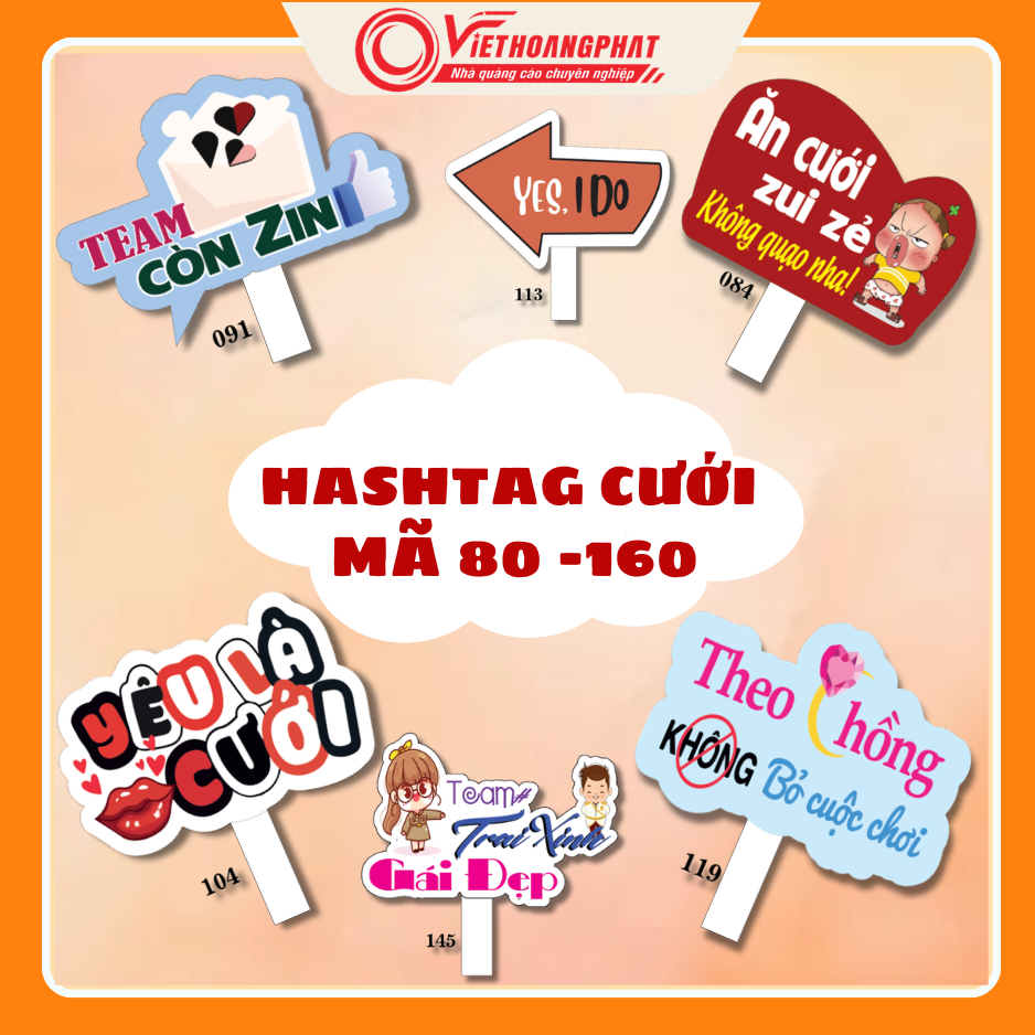 [COMBO Nhà Gái] Hastag Đám cưới, Hashtag cầm tay đám cưới - có đầy đủ tay cầm, Giá xưởng sản xuất