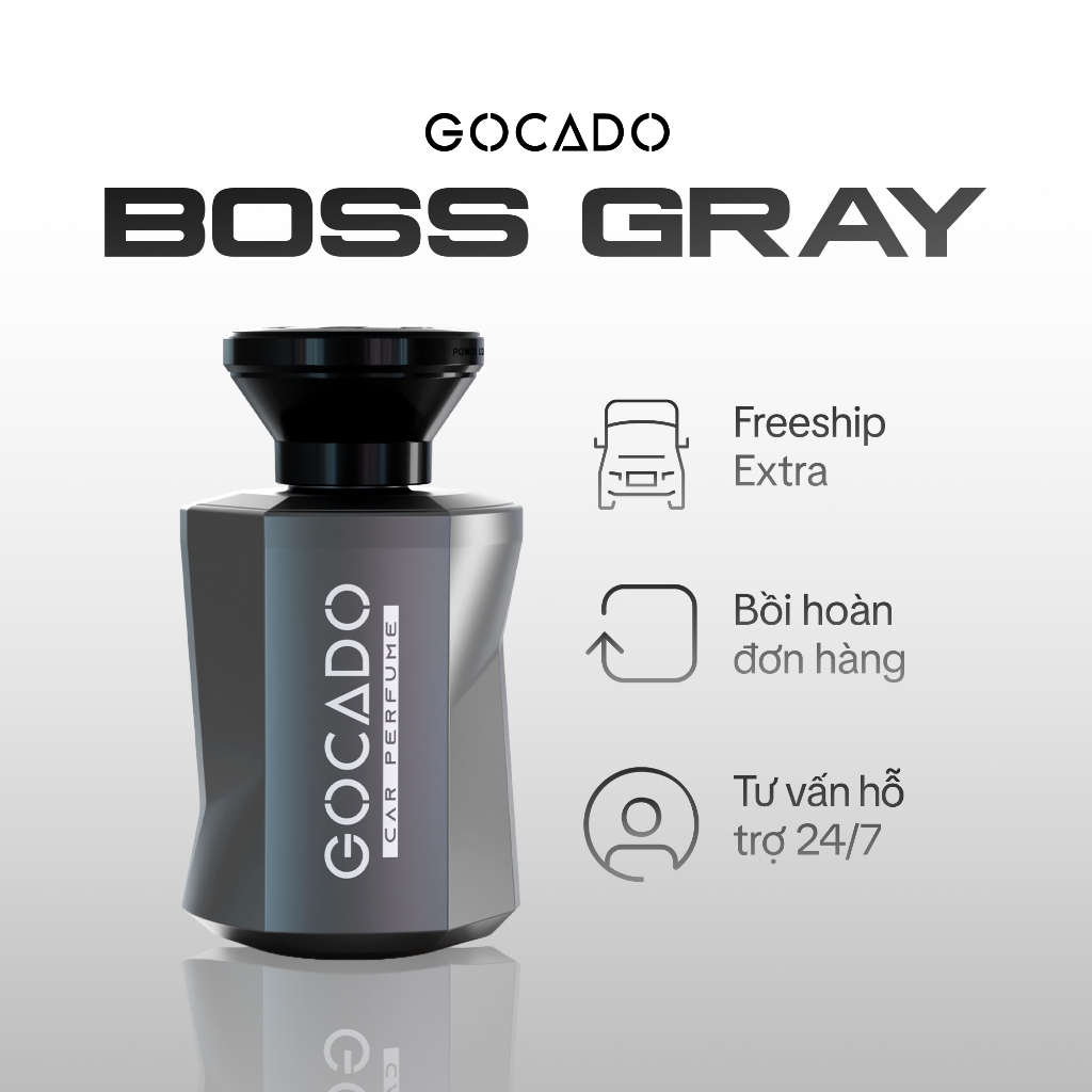 Nước Hoa Ô Tô Cao Cấp Gocado - BOSS GRAY Hương Thơm Tươi Mát Dễ Chịu Khử Mùi,Chống Say Dung Tích 160ML Xe