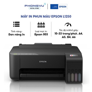 Máy In Phun Màu Epson L1250 - Kết Nối Wifi Direct, In Không Nhiệt Tiết Kiệm Điện - Bảo Hành 24 Tháng