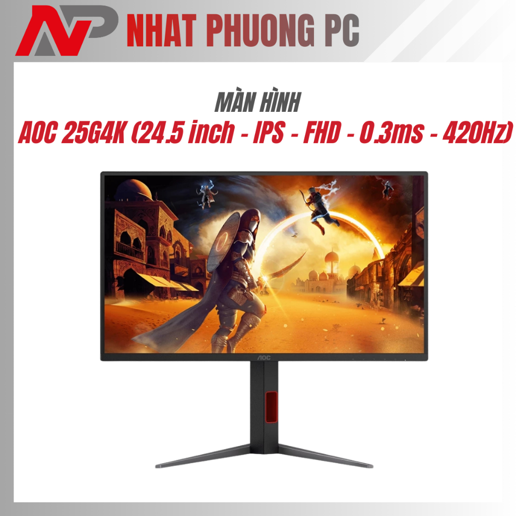Màn Hình Gaming AOC 25G4K (24.5 inch - IPS - FHD - 0.3ms - 420Hz)