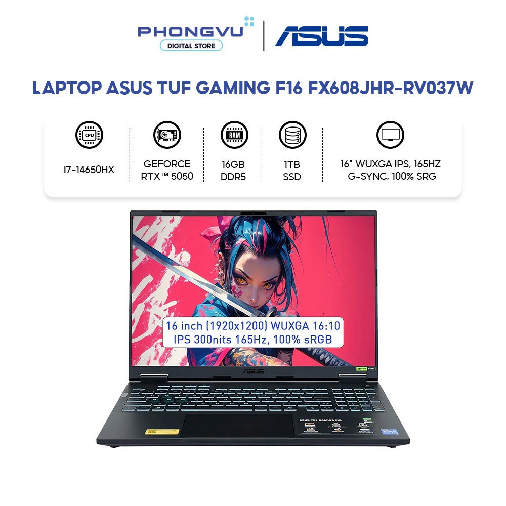 Laptop Asus TUF Gaming F16 i7-14650HX - RAM 16GB - 1TB SSD - RTX 5050 - Bảo hành 24 tháng