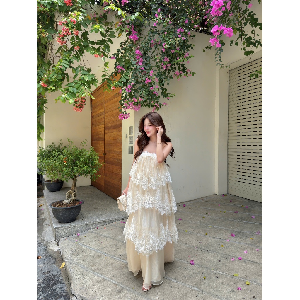 Váy maxi đi biển dáng xòe babydoll - SÓNG BIỂN | BigBuy360 - bigbuy360.vn