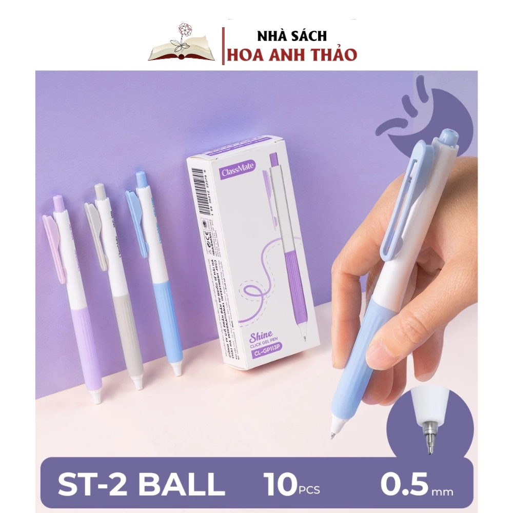 Bút gel bấm Classmate CL-GP113 ngòi 0.5mm, bút bi gel mực ra đều, viết trơn dùng cho học sinh ghi ch