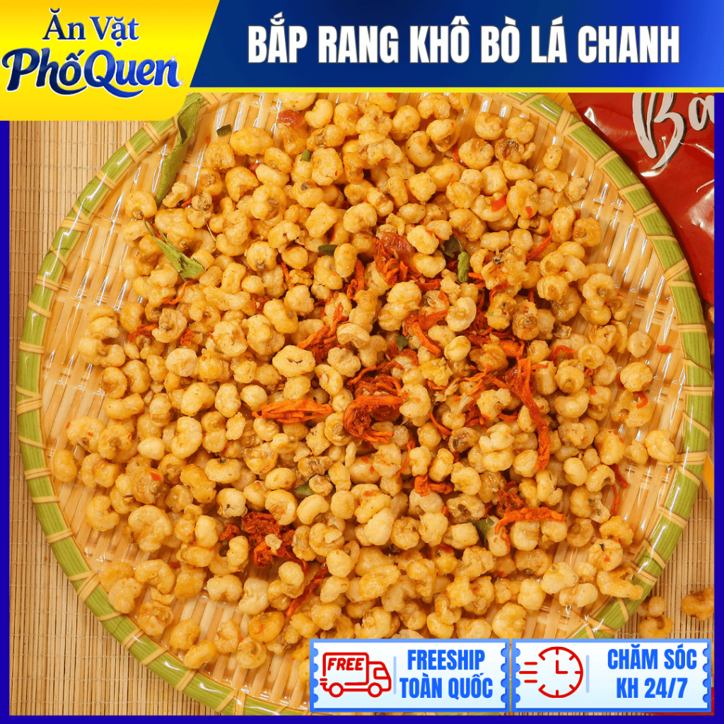 [DATE MỚI] Bắp Sấy Khô Bò Lá Chanh - Giòn Rụm Đậm Đà - Bắp Khô Bò - Bắp Rang - Bắp Sấy Mix Khô Bò