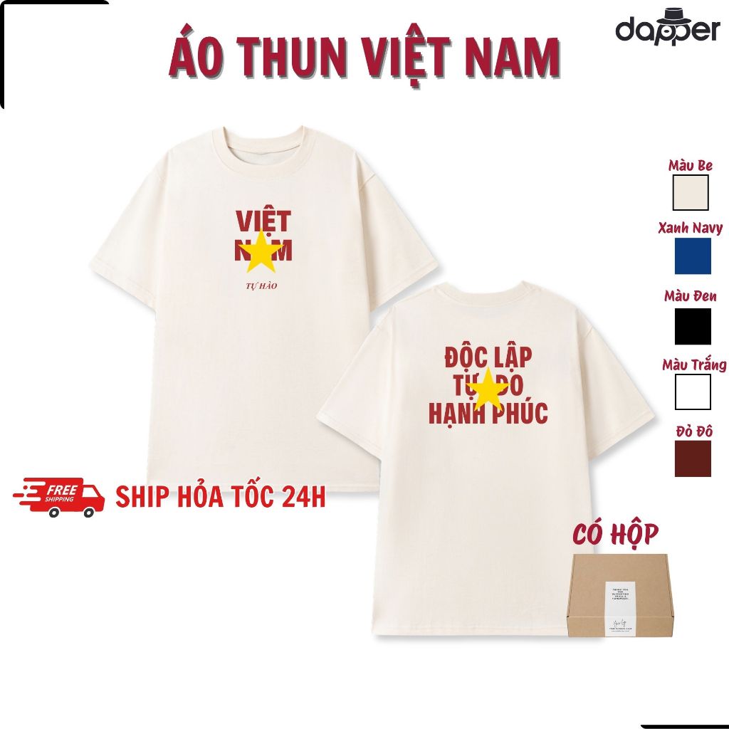 [ÁO THUN ĐỘC VIỆT NAM TỰ HÀO VIỆT NAM] Áo Thun Việt Nam Chất Liệu Cotton 100% Thoáng Mát VN2604