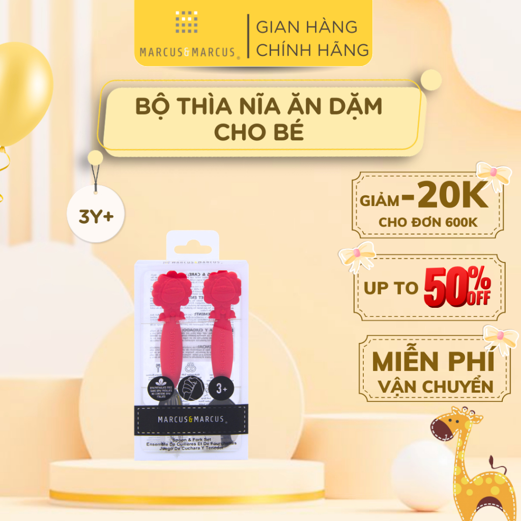 Bộ Thìa Nĩa Ăn Dặm Cho Bé Marcus & Marcus, Từ 3 Tuổi - Marcus