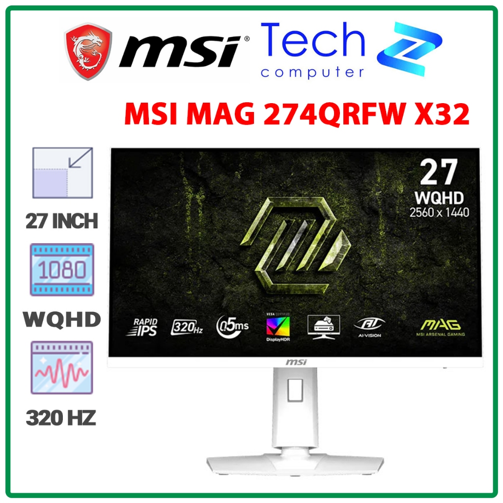 Màn Hình Gaming MSI MAG 274QRFW X32 27 inch Rapid IPS WQHD 320Hz 0.5ms