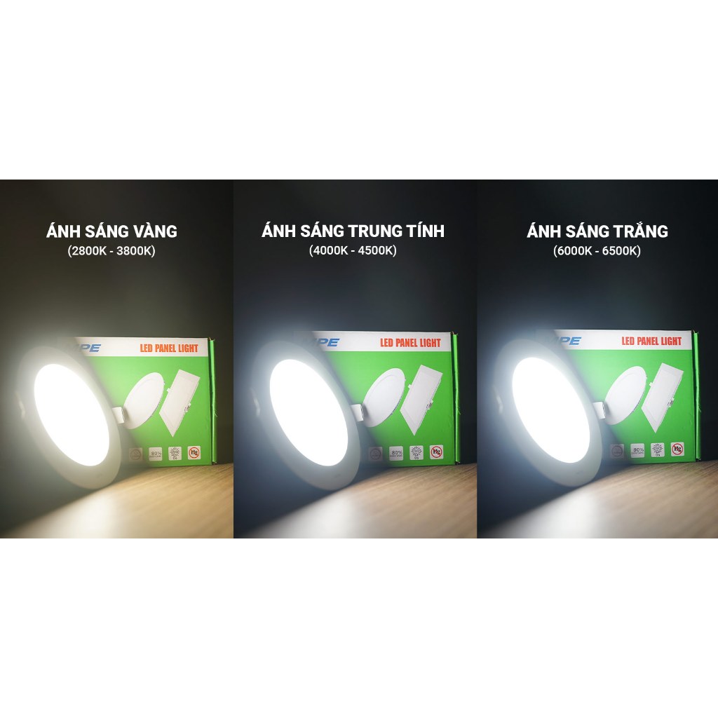 [HỎA TỐC]Âm Trần MPE LED Tròn Siêu Mỏng RPL 9W/3C Sáng 3 Chế Độ Màu Ø130 (panel MPE 9W 3 màu)