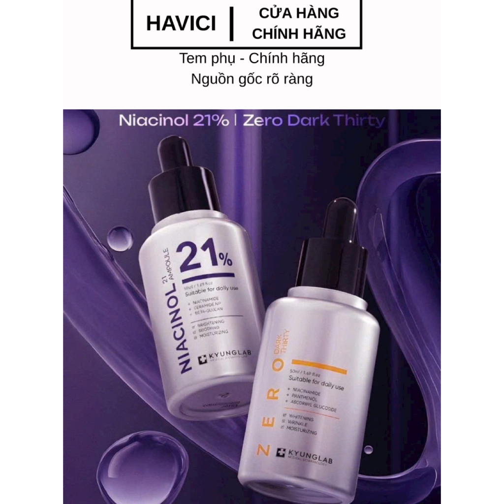 [HÀNG CÔNG TY] Serum Niacinol 21% & Zero Dark Thirty KyungLab Chống Oxy Hóa, Phục Hồi, Sáng Da