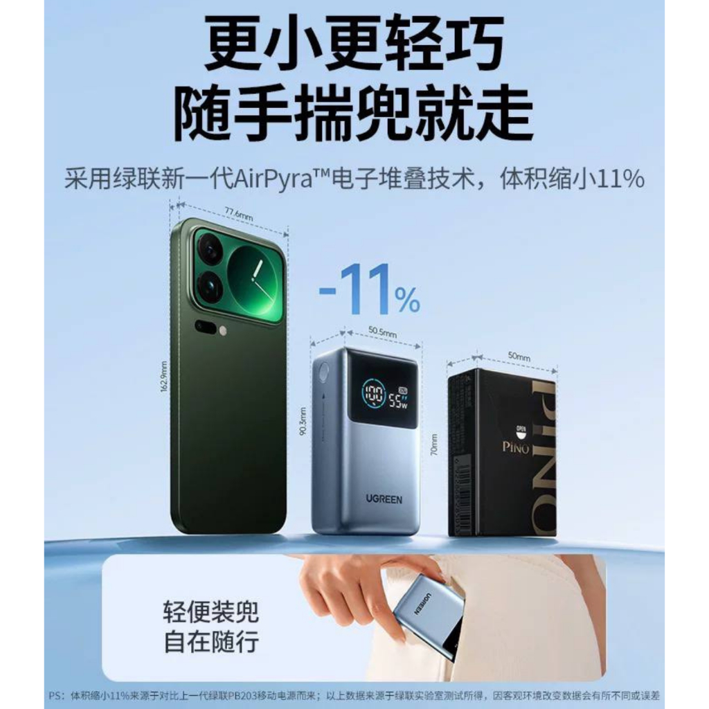 Sạc UGREEN PB727 10000mAh 55W 3 Cổng Cáp Tích Hợp - Bảo Hành 12 Tháng | BigBuy360 - bigbuy360.vn