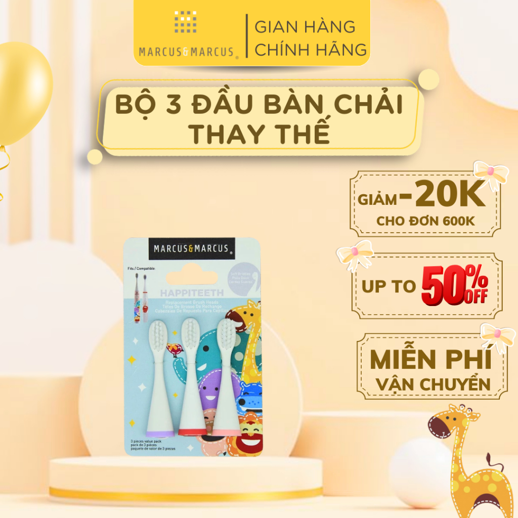 Bộ 3 Đầu Bàn Chải Thay Thế Cho Bé Marcus & Marcus (Willo/ Marcus/ Pokey)