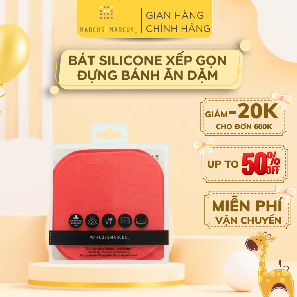 Bát Silicon Xếp Gọn Đựng Bánh Ăn Dặm Cho Bé Marcus & Marcus- Marcus