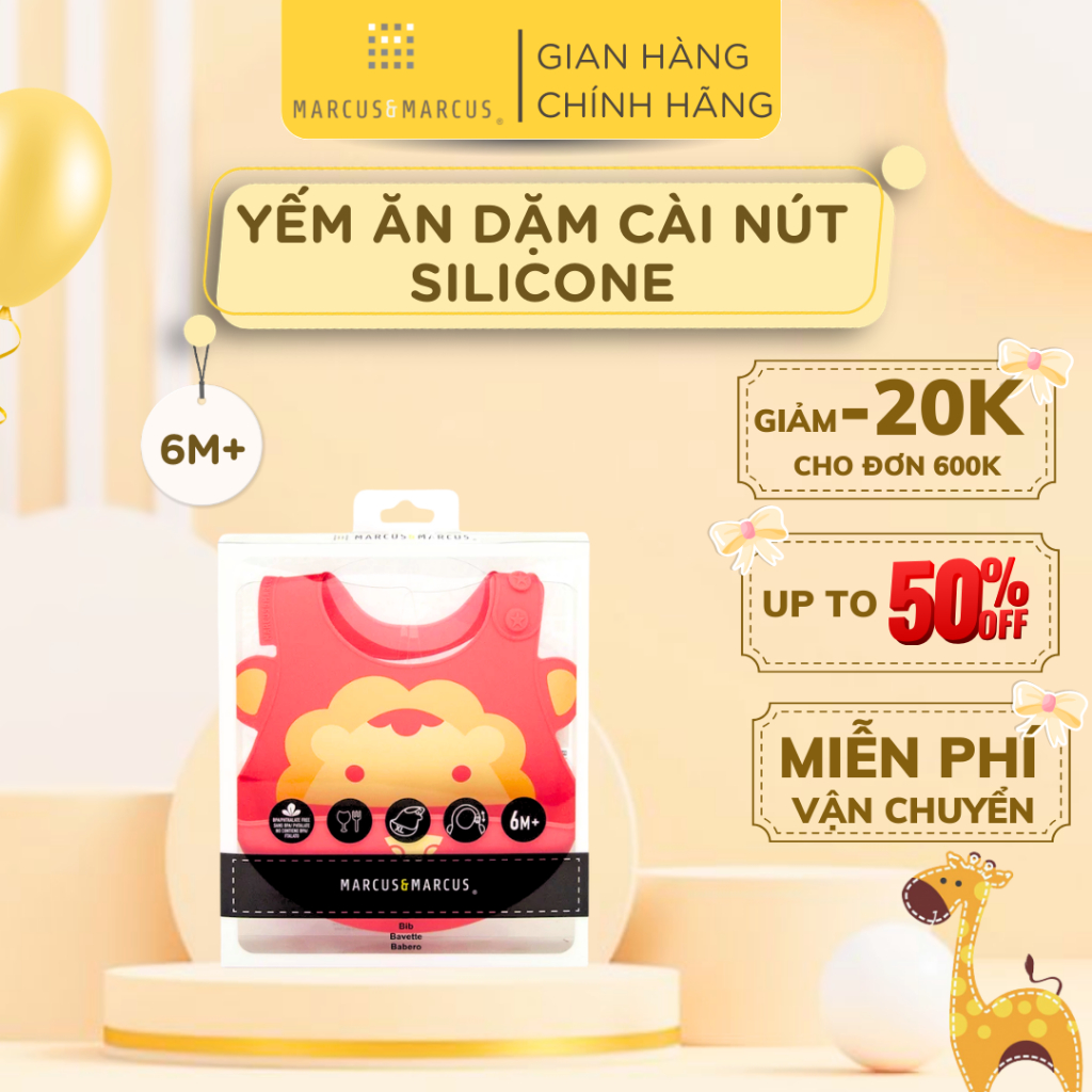 Yếm Silicon Ăn Dặm Cho Bé Marcus & Marcus, Từ 6 Tháng - Marcus