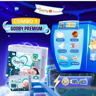 Tã/bỉm dán Gooby ban đêm mềm mại, an toàn, siêu thấm hút size NB/S/M cho bé từ dưới 5kg - 11kg