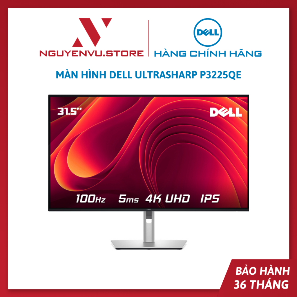 Màn hình Dell Pro 32 Plus 4K P3225QE 31.5 inch 4K (UHD/IPS/100Hz/5ms) - Hàng Chính Hãng
