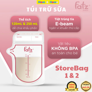 Túi Trữ Sữa Mẹ FATZBABY StoreBag 1 (120mL) & 2 (250mL) Vô Trùng, Có Vòi Rót Tiện Lợi, Khoá Zip 2 lần