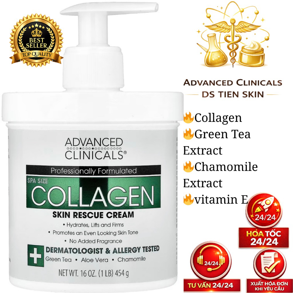 Cream Collagen Body Advanced Clinicals 454g