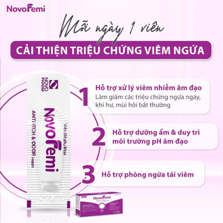 Viên đặt phụ khoa giảm ngứa khử mùi vùng kín NovoFemi Tím HÀNG CHÍNH HÃNG( bao đổi trả)