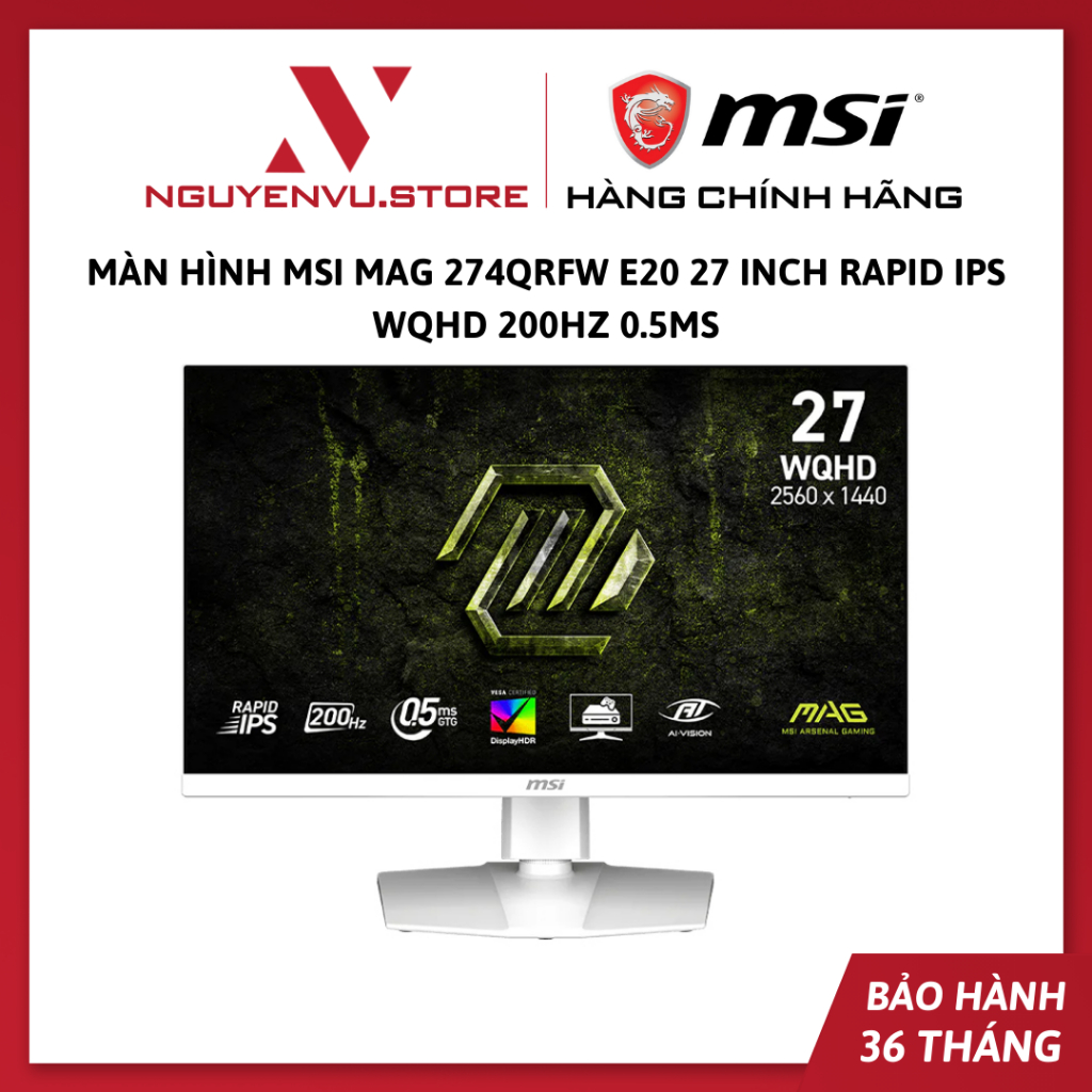 Màn Hình MSI MAG 274QRFW E20 27 inch (2K QHD/ Rapid IPS / 200Hz / 0.5ms) - Hàng chính hãng