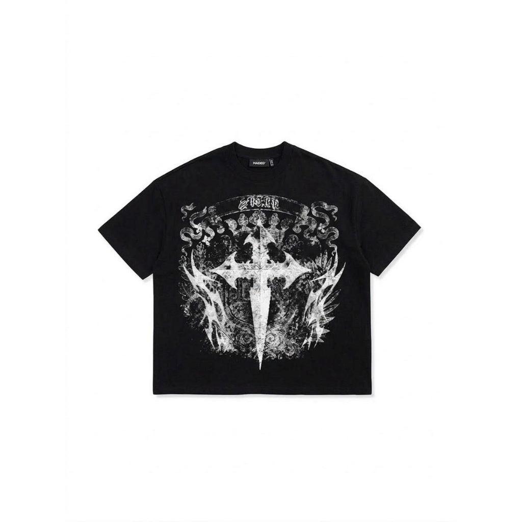 HADES SAINT’S DAGGER TEE - HADES Brand chính hãng Áo thun tay lỡ cotton unisex / ĐEN