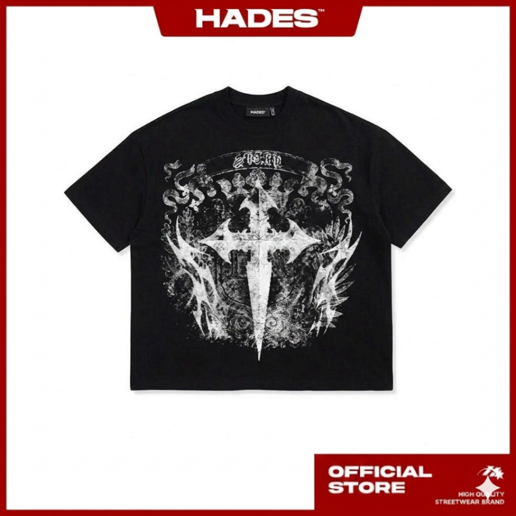HADES SAINT’S DAGGER TEE / ĐEN - HADES Brand chính hãng Áo thun tay lỡ cotton unisex