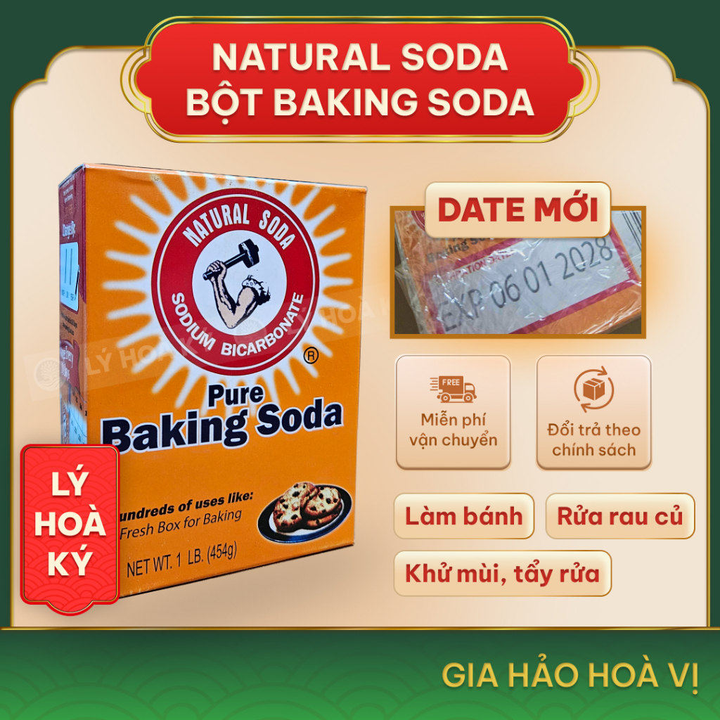 Bột Đa Năng Bakin​g Sod​a 454g Nature Soda - Lý Hoà Ký