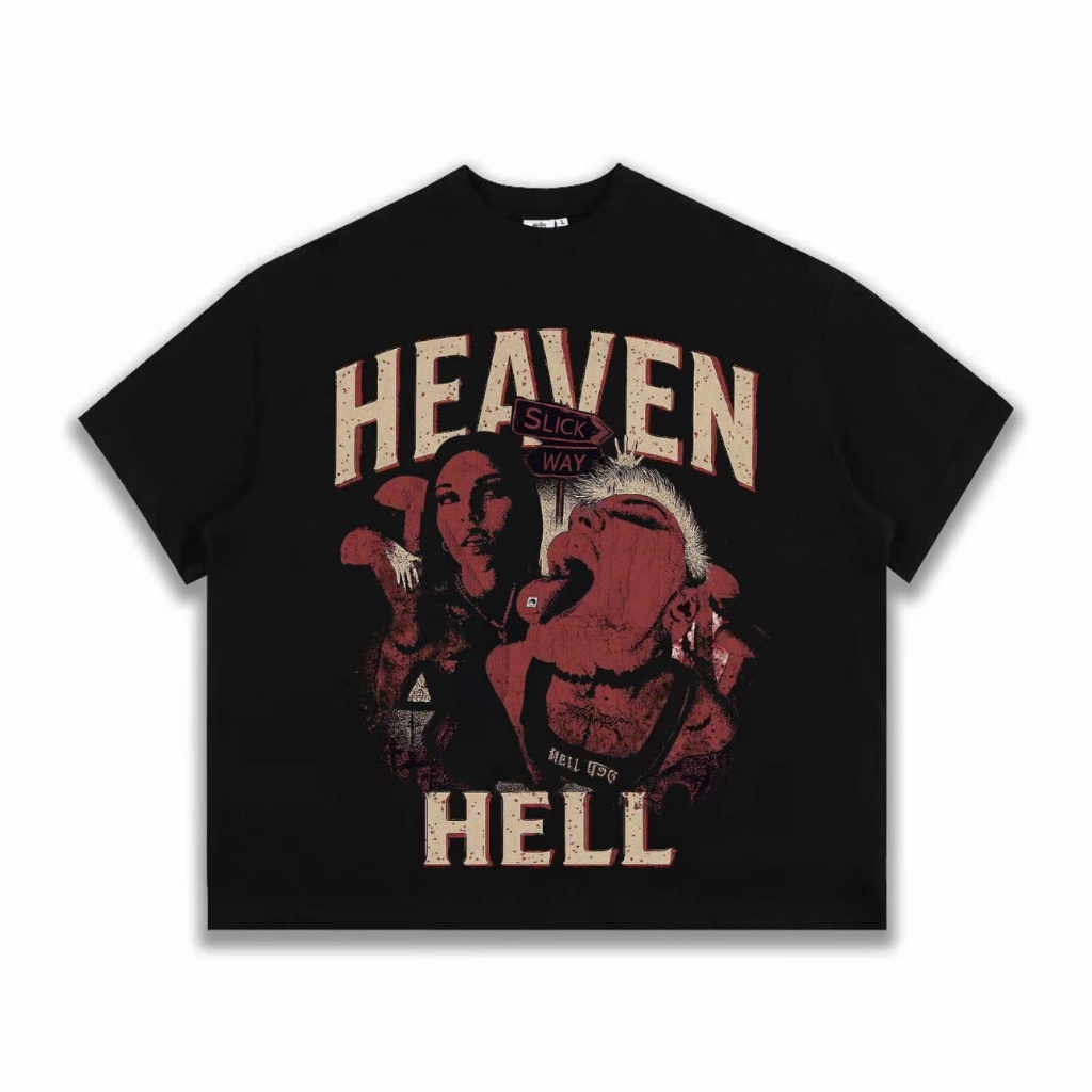 Áo Thun Unisex Boxy Fit “HEAVEN-HELL” – Chất Cotton Mịn, Style Local Brand A80