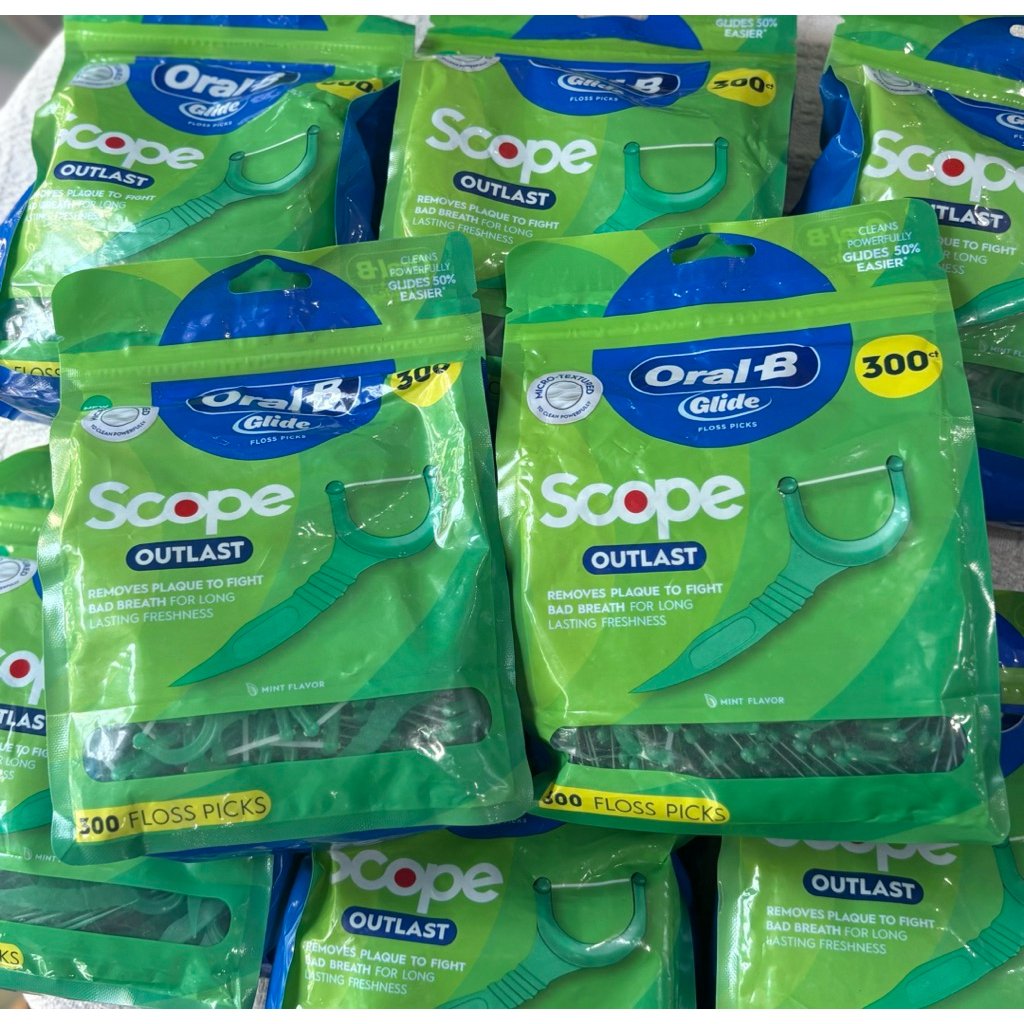 Tăm Chỉ Nha Khoa Oral-B Glide Scope Outlast 300 Cái – Làm Sạch Kẽ Răng, Thơm Miệng