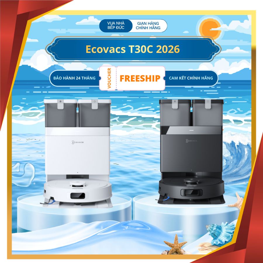 Robot hút bụi lau nhà Ecovacs T30C / T30C Prime / Dreame D30 Ultra  - Giặt Sấy Giẻ, BH 24T