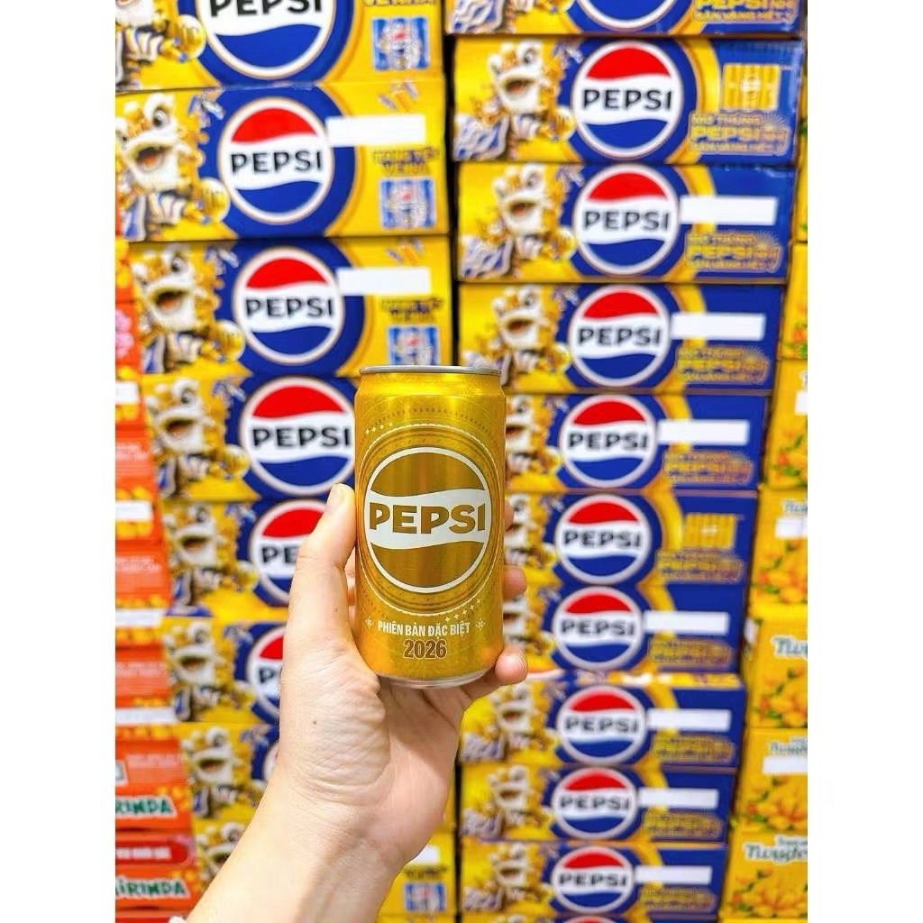 Lon Pepsi 235ml ( Lốc 6 lon màu vàng phiên bản 2026)